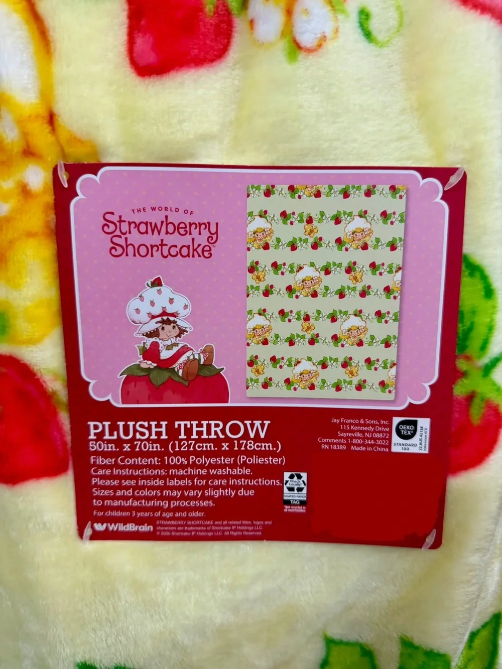 Strawberry shortcake plush blanket throw